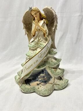 Thomas Kinkade Peace On Earth Angel Figurine “Sunday Evening Ride”